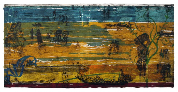 24Water and Land- woodcut 30x60